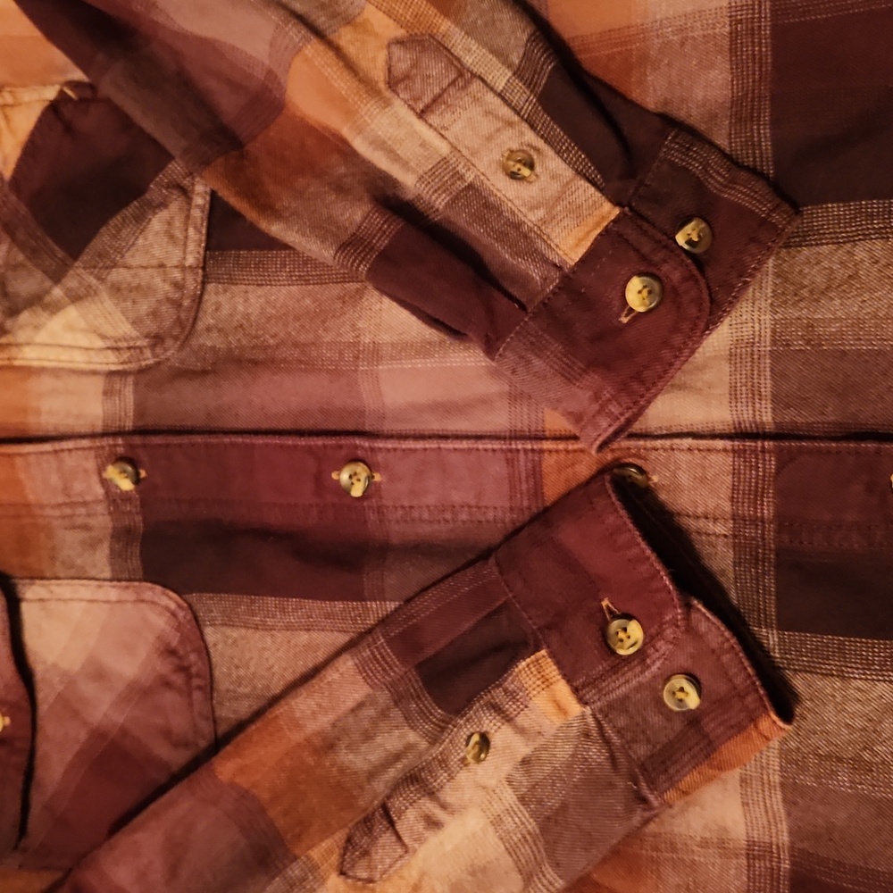 Carhartt Plaid Shirt with Hood - Purple and Brown Womans Size 8/10 - Picture 4 of 6